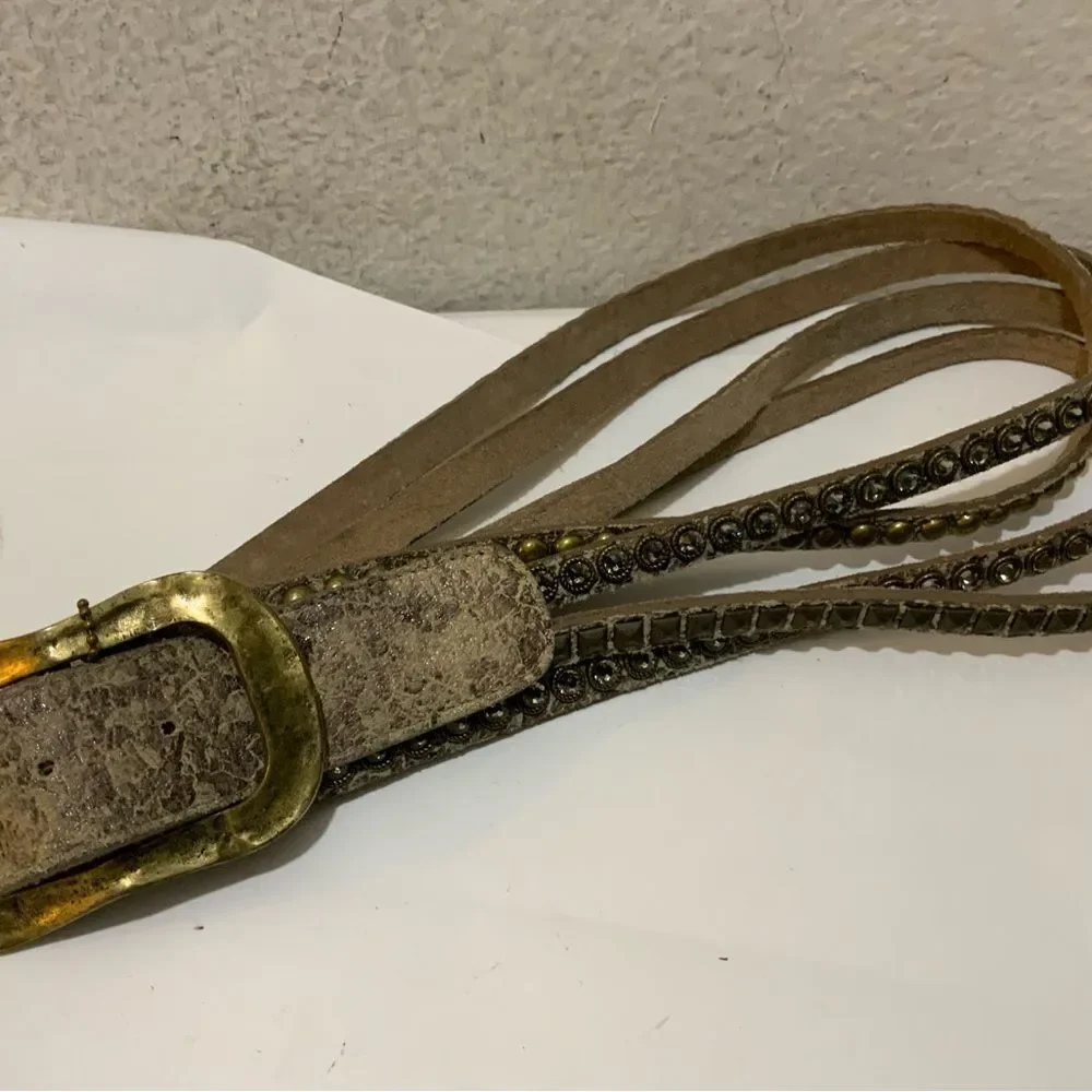 LeatherRock Stone and studded leather belt size M